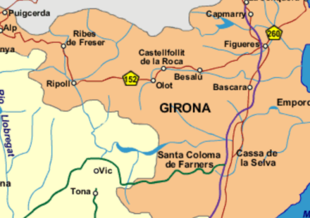 Mapa turistico Provincia de Girona